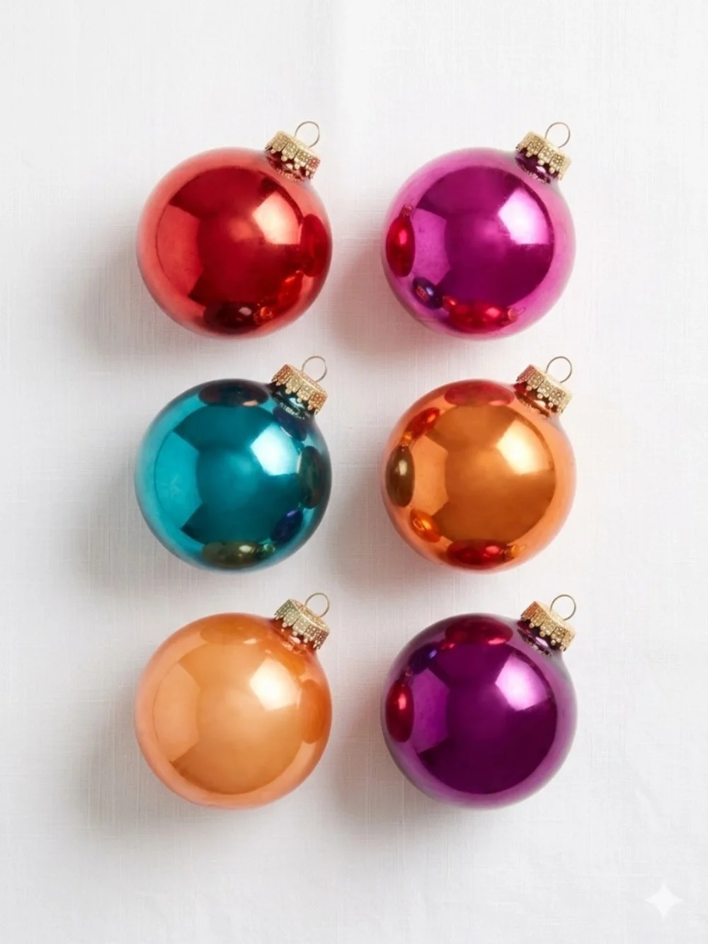 Vintage Bradford Novelty Glass Christmas Ornaments, Colorful Jewel Tones 6